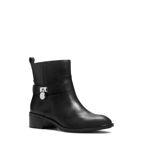 michael kors womens ryan black leather|michael kors women's black boots.